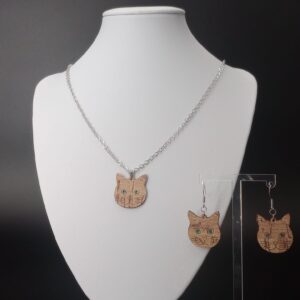 Parure Gatto brillantinato verde | Anime Artigianali