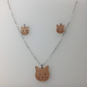 Parure Gatto naturale bianco | Anime Artigianali