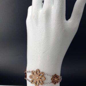 Bracciale 3 Fiori naturale bianco | Anime Artigianali