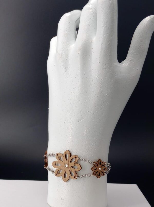 Bracciale 3 Fiori naturale bianco | Anime Artigianali