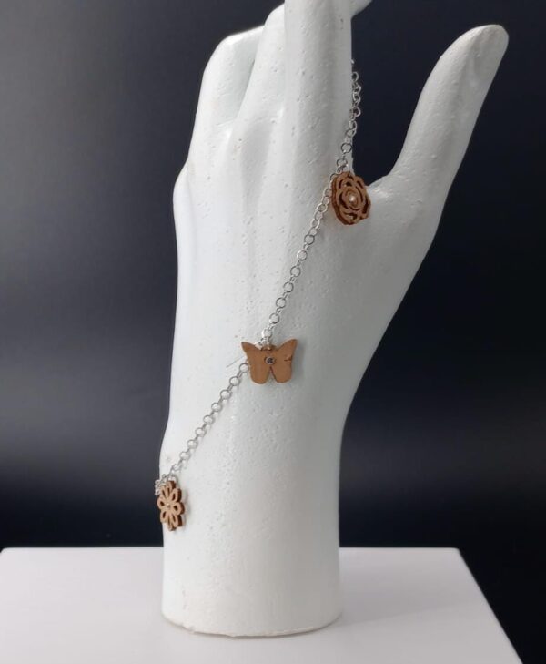 Bracciale 3 Charms naturale bianco | Anime Artigianali
