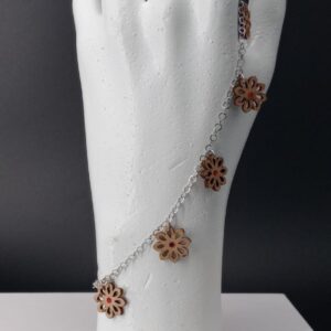 Bracciale 5 charms brillantinato rosso | Anime Artigianali