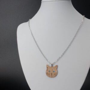 Collana gatto brillantinato verde | Anime Artigianali