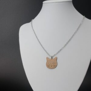 Collana gatto naturale bianco | Anime Artigianali
