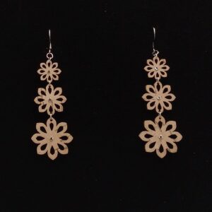 Orecchini 3 Fiori naturale bianco | Anime Artigianali