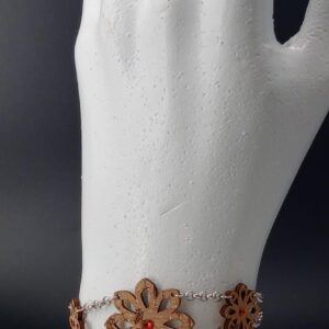 Bracciale 3 Fiori brillantinato rosso | Anime Artigianali